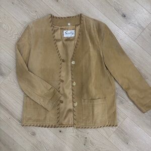 100% genuine leather suede over sized Scully festival jacket